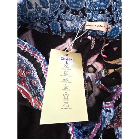 We Love Fashion Palazzo Pants Women's S Wide Leg High Waist Boho Hippie - Picture 6 of 14